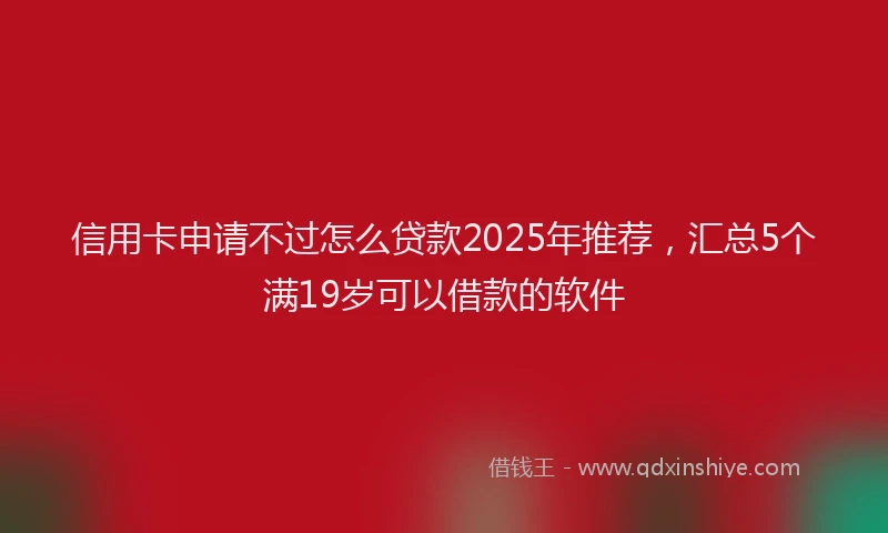 信用卡申请不过怎么贷款2025年推荐,汇总5个满19岁可以借款的软件