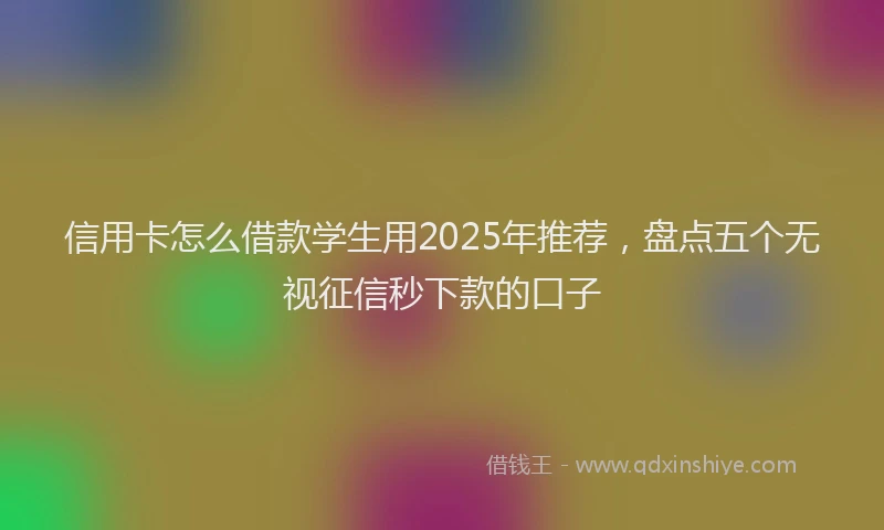 信用卡怎么借款学生用2025年推荐，盘点五个无视征信秒下款的口子