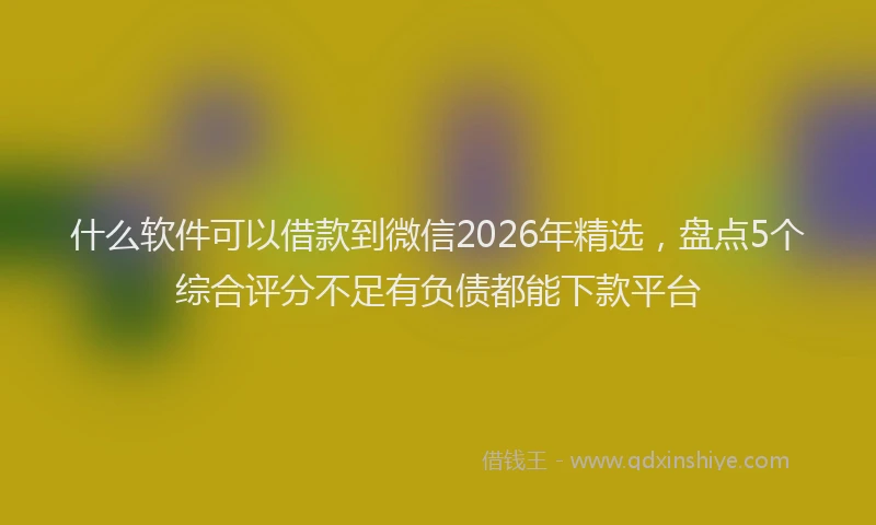 什么软件可以借款到微信2026年精选，盘点5个综合评分不足有负债都能下款平台