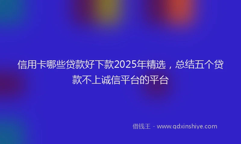 信用卡哪些贷款好下款2025年精选，总结五个贷款不上诚信平台的平台