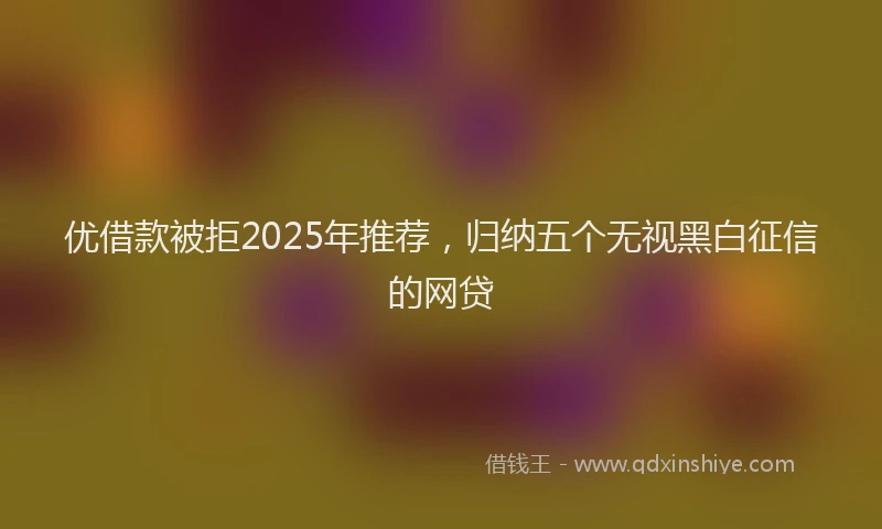 优借款被拒2025年推荐，归纳五个无视黑白征信的网贷