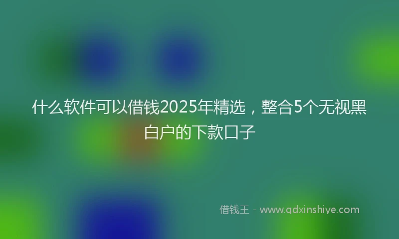 什么软件可以借钱2025年精选，整合5个无视黑白户的下款口子