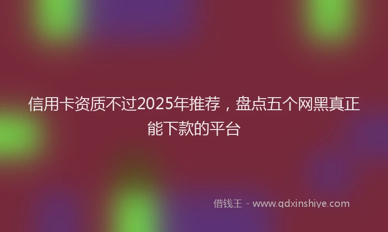 信用卡资质不过2025年推荐，盘点五个网黑真正能下款的平台