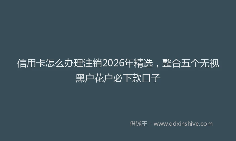 信用卡怎么办理注销2026年精选,整合五个无视黑户花户必下款口子