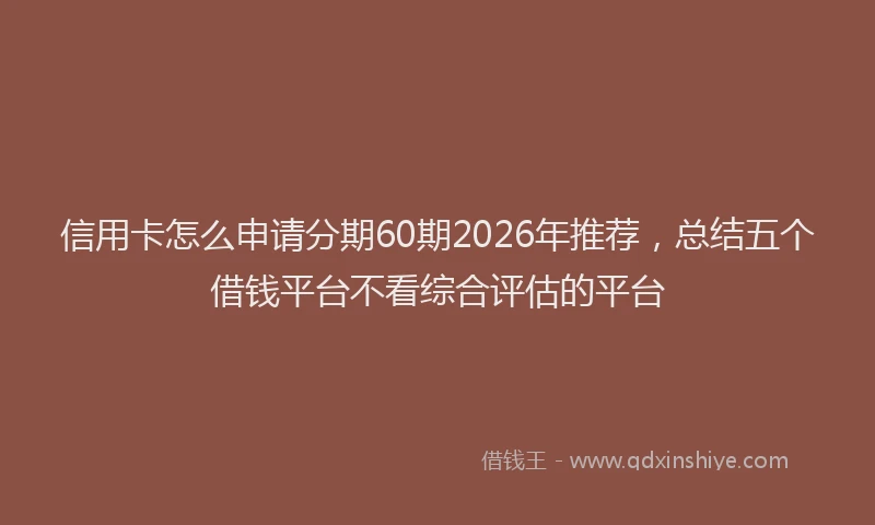 信用卡怎么申请分期60期2026年推荐，总结五个借钱平台不看综合评估的平台