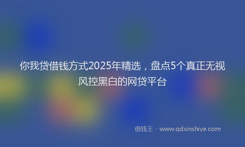 你我贷借钱方式2025年精选，盘点5个真正无视风控黑白的网贷平台