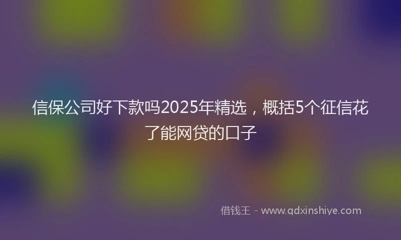 信保公司好下款吗2025年精选，概括5个征信花了能网贷的口子