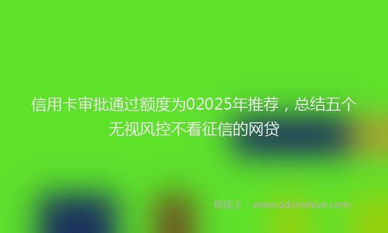 信用卡审批通过额度为02025年推荐，总结五个无视风控不看征信的网贷