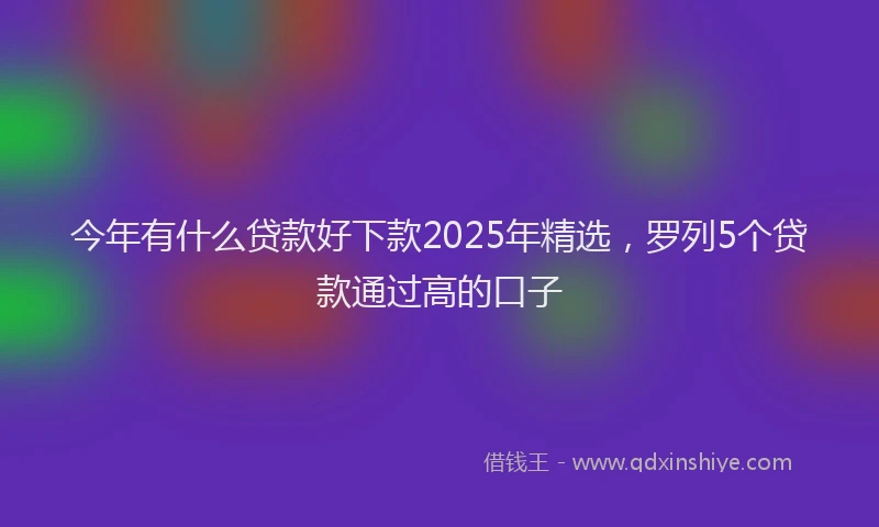 今年有什么贷款好下款2025年精选，罗列5个贷款通过高的口子