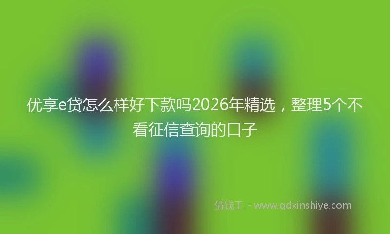 优享e贷怎么样好下款吗2026年精选，整理5个不看征信查询的口子