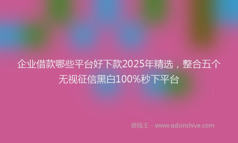企业借款哪些平台好下款2025年精选，整合五个无视征信黑白100%秒下平台
