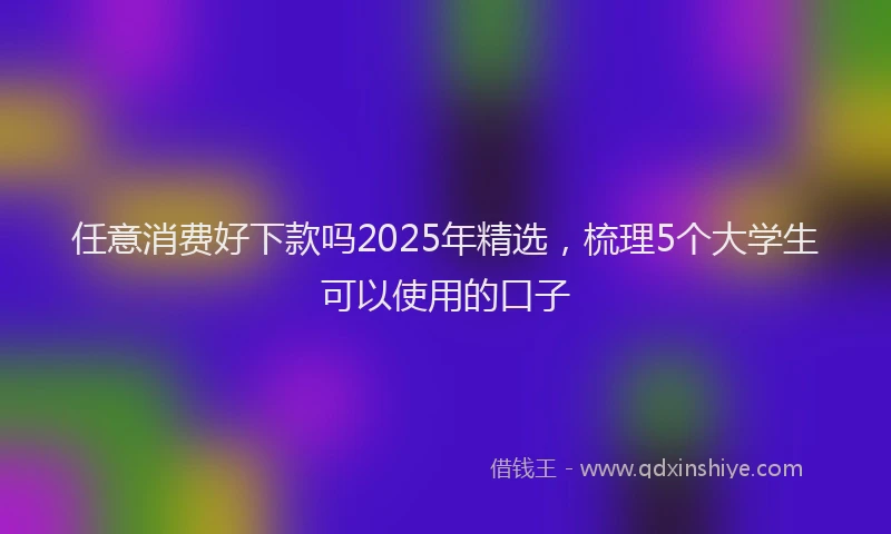 任意消费好下款吗2025年精选，梳理5个大学生可以使用的口子