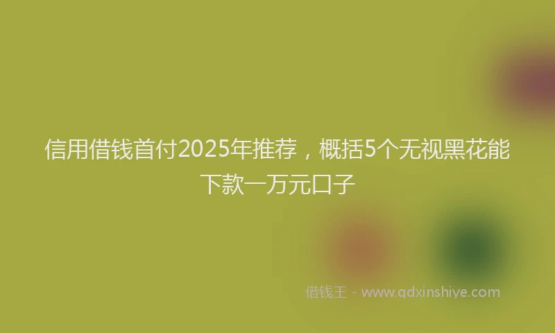 信用借钱首付2025年推荐，概括5个无视黑花能下款一万元口子