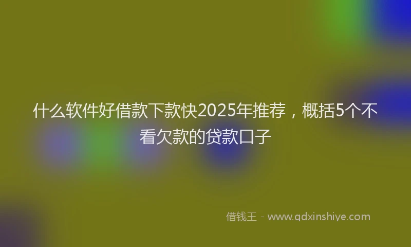 什么软件好借款下款快2025年推荐，概括5个不看欠款的贷款口子