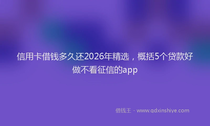 信用卡借钱多久还2026年精选，概括5个贷款好做不看征信的app