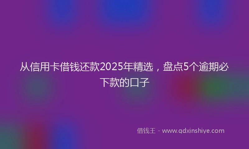 从信用卡借钱还款2025年精选,盘点5个逾期必下款的口子