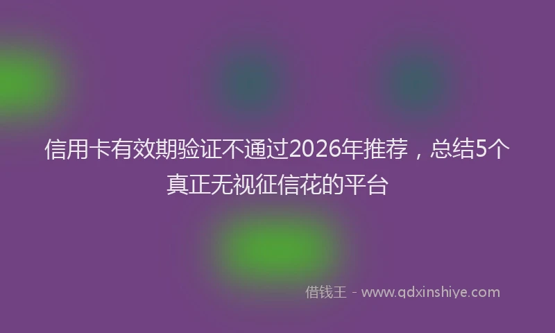 信用卡有效期验证不通过2026年推荐，总结5个真正无视征信花的平台