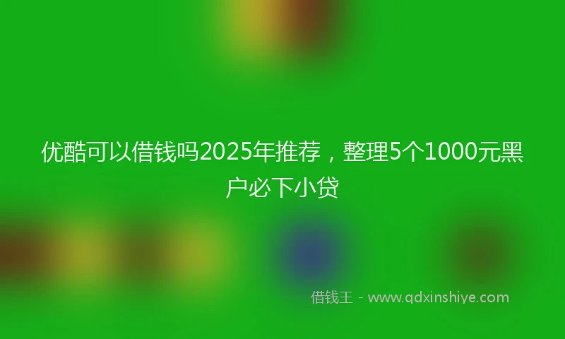 优酷可以借钱吗2025年推荐，整理5个1000元黑户必下小贷