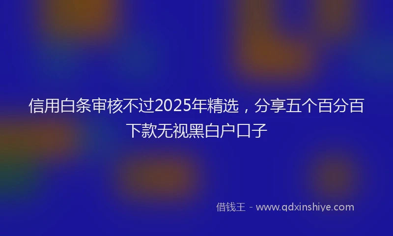 信用白条审核不过2025年精选，分享五个百分百下款无视黑白户口子