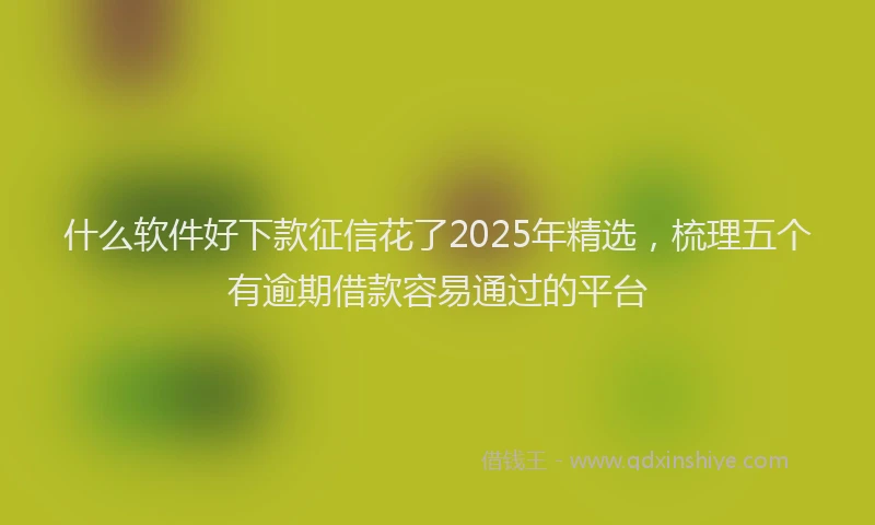 什么软件好下款征信花了2025年精选，梳理五个有逾期借款容易通过的平台