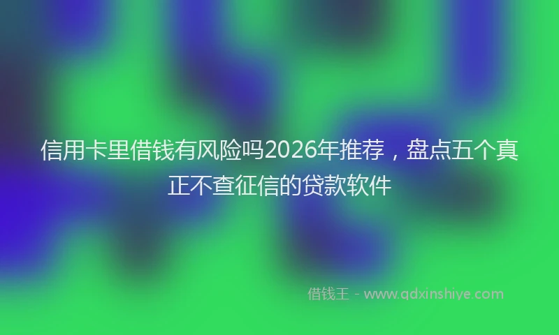 信用卡里借钱有风险吗2026年推荐，盘点五个真正不查征信的贷款软件