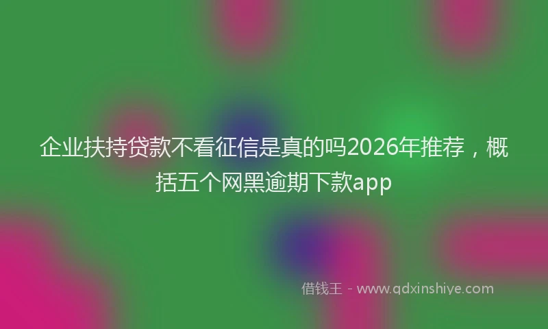企业扶持贷款不看征信是真的吗2026年推荐，概括五个网黑逾期下款app
