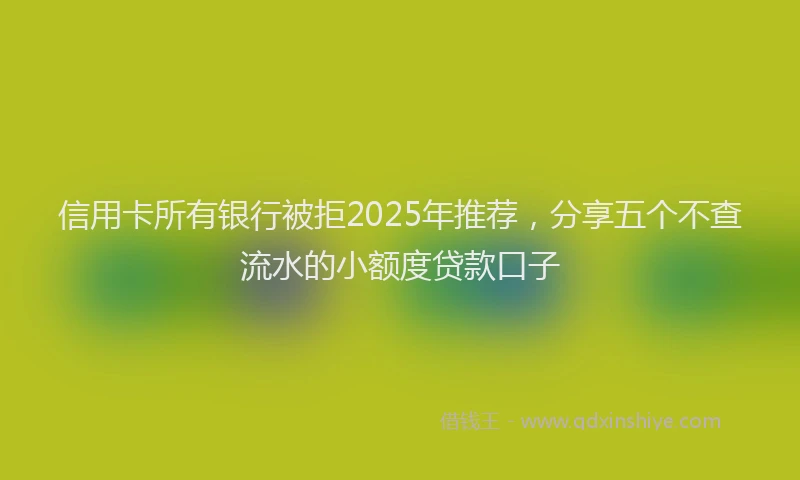 信用卡所有银行被拒2025年推荐，分享五个不查流水的小额度贷款口子