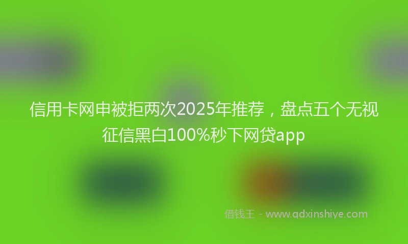 信用卡网申被拒两次2025年推荐，盘点五个无视征信黑白100%秒下网贷app