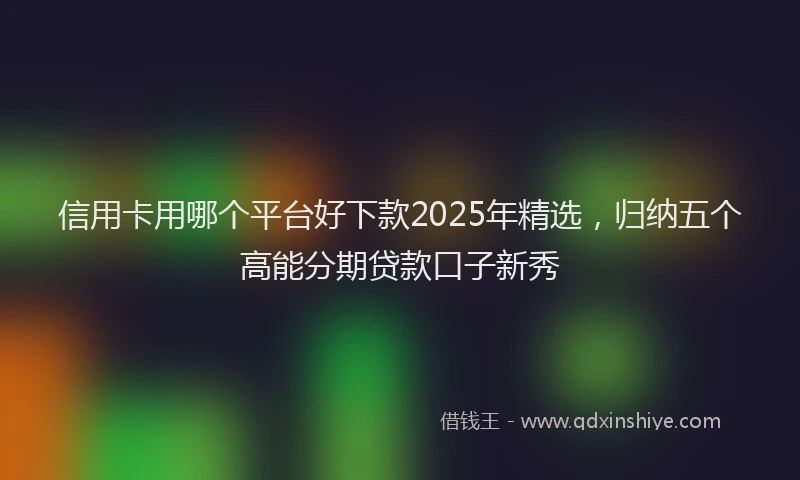 信用卡用哪个平台好下款2025年精选，归纳五个高能分期贷款口子新秀