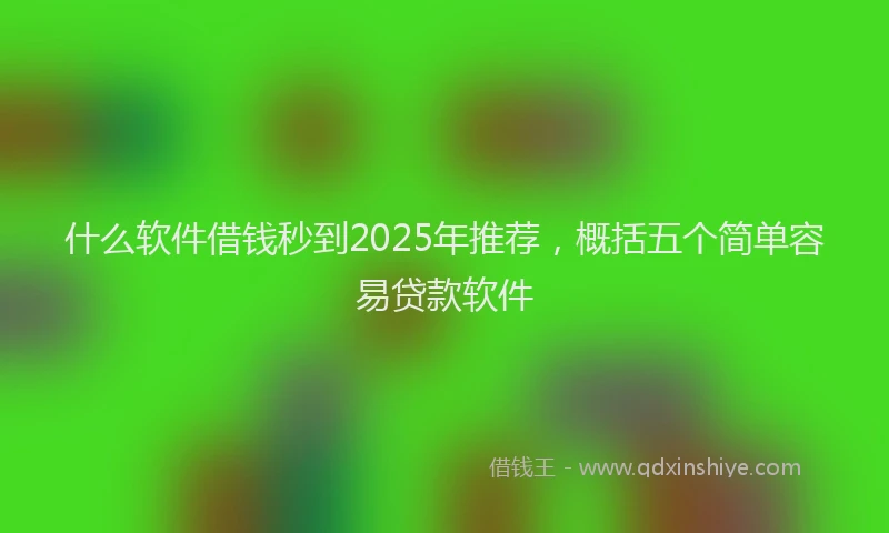 什么软件借钱秒到2025年推荐，概括五个简单容易贷款软件