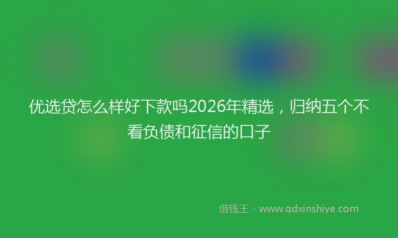 优选贷怎么样好下款吗2026年精选，归纳五个不看负债和征信的口子