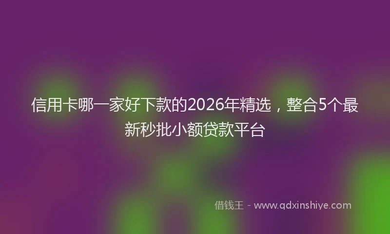 信用卡哪一家好下款的2026年精选，整合5个最新秒批小额贷款平台