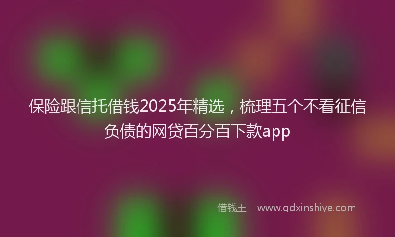 保险跟信托借钱2025年精选，梳理五个不看征信负债的网贷百分百下款app