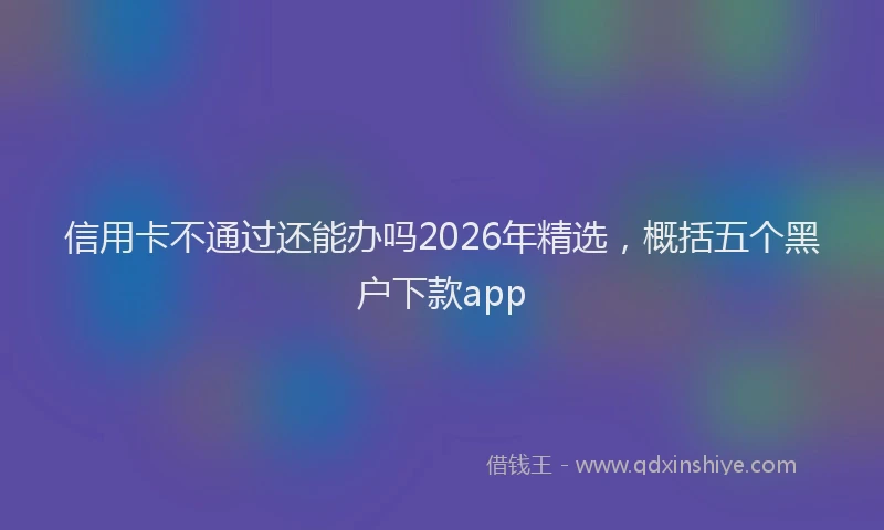 信用卡不通过还能办吗2026年精选，概括五个黑户下款app