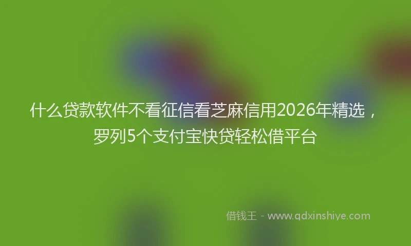 什么贷款软件不看征信看芝麻信用2026年精选，罗列5个支付宝快贷轻松借平台