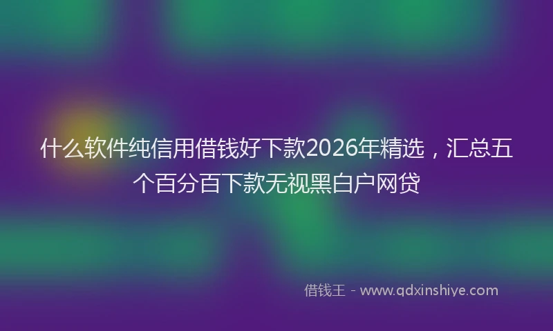 什么软件纯信用借钱好下款2026年精选，汇总五个百分百下款无视黑白户网贷