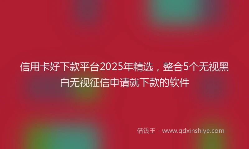 信用卡好下款平台2025年精选，整合5个无视黑白无视征信申请就下款的软件