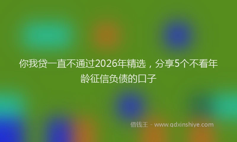你我贷一直不通过2026年精选，分享5个不看年龄征信负债的口子