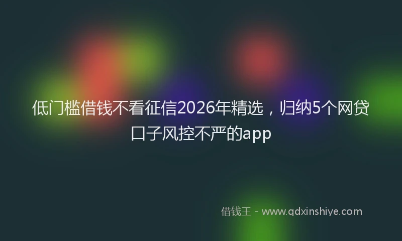 低门槛借钱不看征信2026年精选，归纳5个网贷口子风控不严的app
