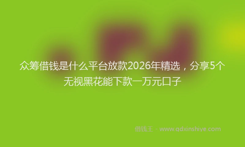 众筹借钱是什么平台放款2026年精选，分享5个无视黑花能下款一万元口子
