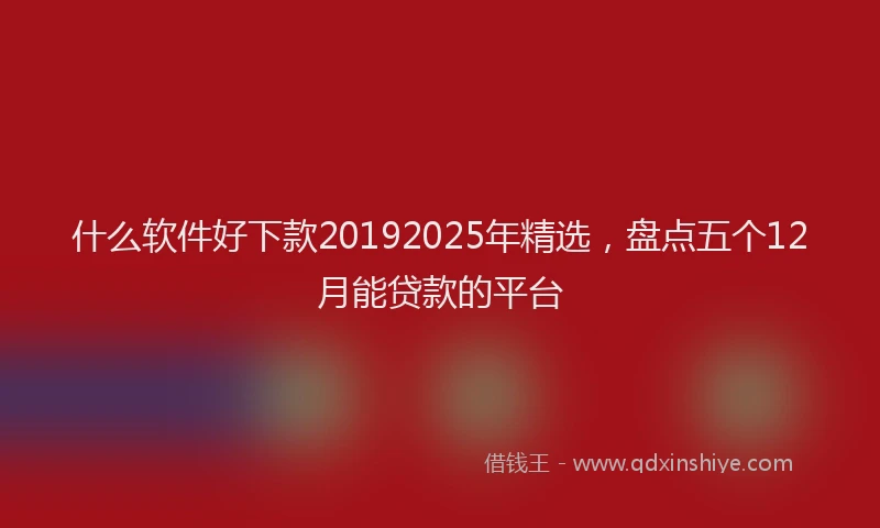 什么软件好下款20192025年精选，盘点五个12月能贷款的平台