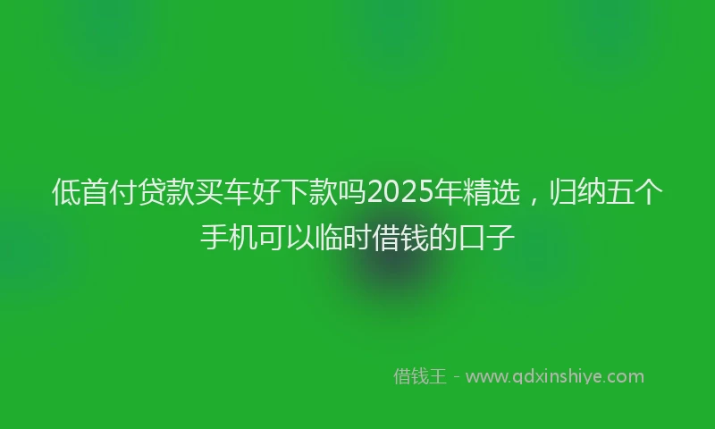 低首付贷款买车好下款吗2025年精选，归纳五个手机可以临时借钱的口子