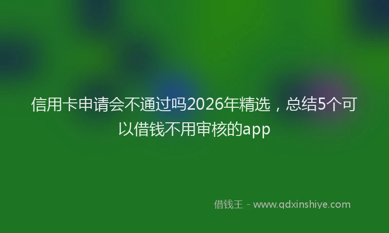 信用卡申请会不通过吗2026年精选，总结5个可以借钱不用审核的app