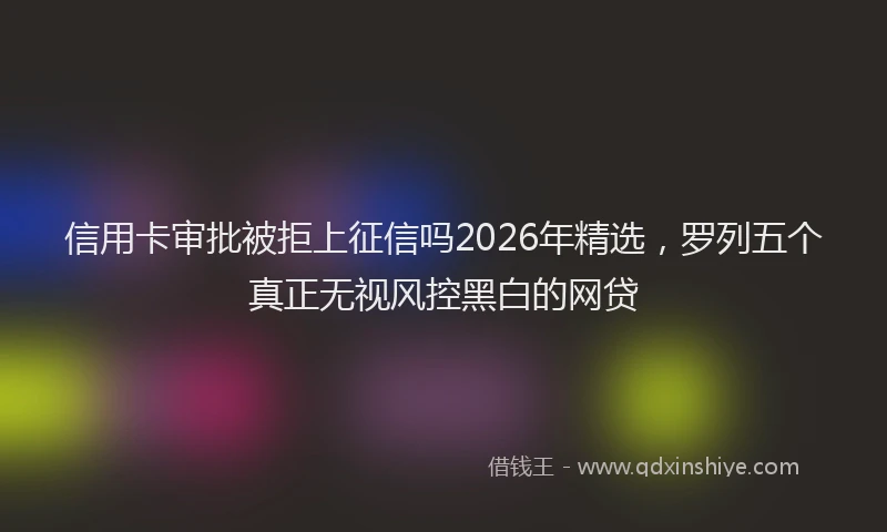 信用卡审批被拒上征信吗2026年精选，罗列五个真正无视风控黑白的网贷