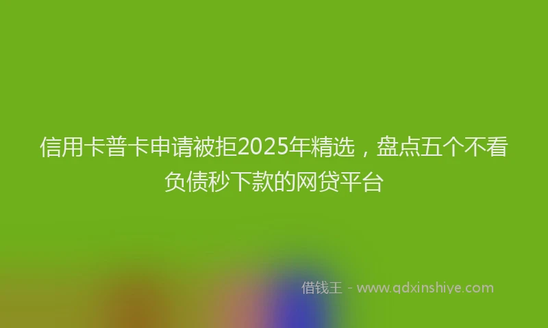 信用卡普卡申请被拒2025年精选，盘点五个不看负债秒下款的网贷平台