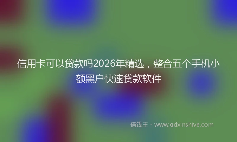 信用卡可以贷款吗2026年精选，整合五个手机小额黑户快速贷款软件