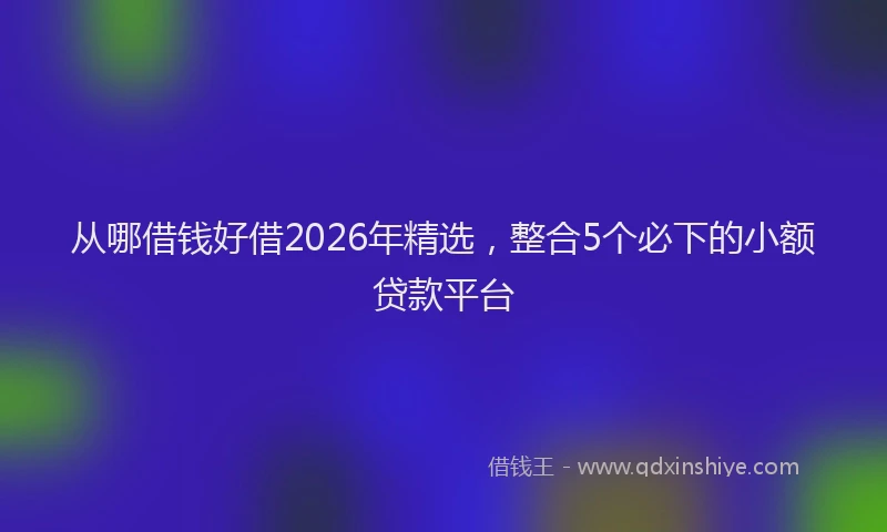 从哪借钱好借2026年精选，整合5个必下的小额贷款平台