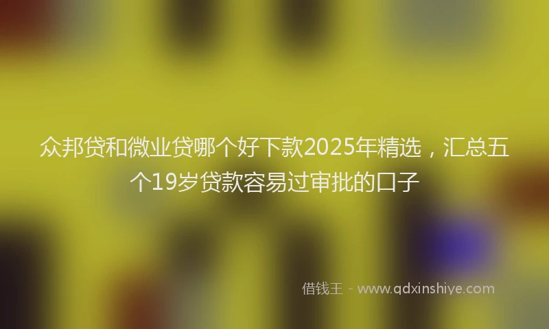 众邦贷和微业贷哪个好下款2025年精选，汇总五个19岁贷款容易过审批的口子