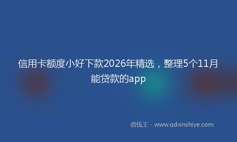 信用卡额度小好下款2026年精选，整理5个11月能贷款的app