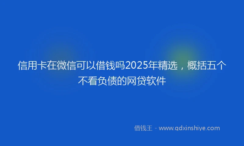 信用卡在微信可以借钱吗2025年精选，概括五个不看负债的网贷软件